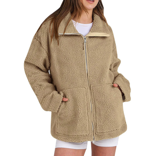 Adamina relaxed wool coat with turtleneck – women