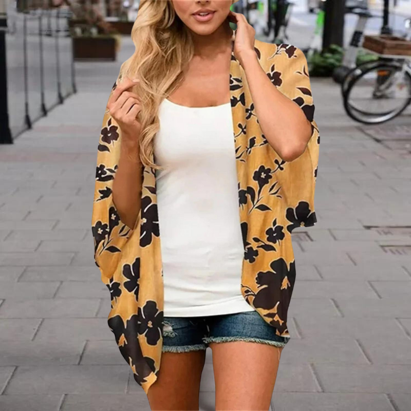 NIMA groene bedrukte lichtgewicht lange zomer blouse