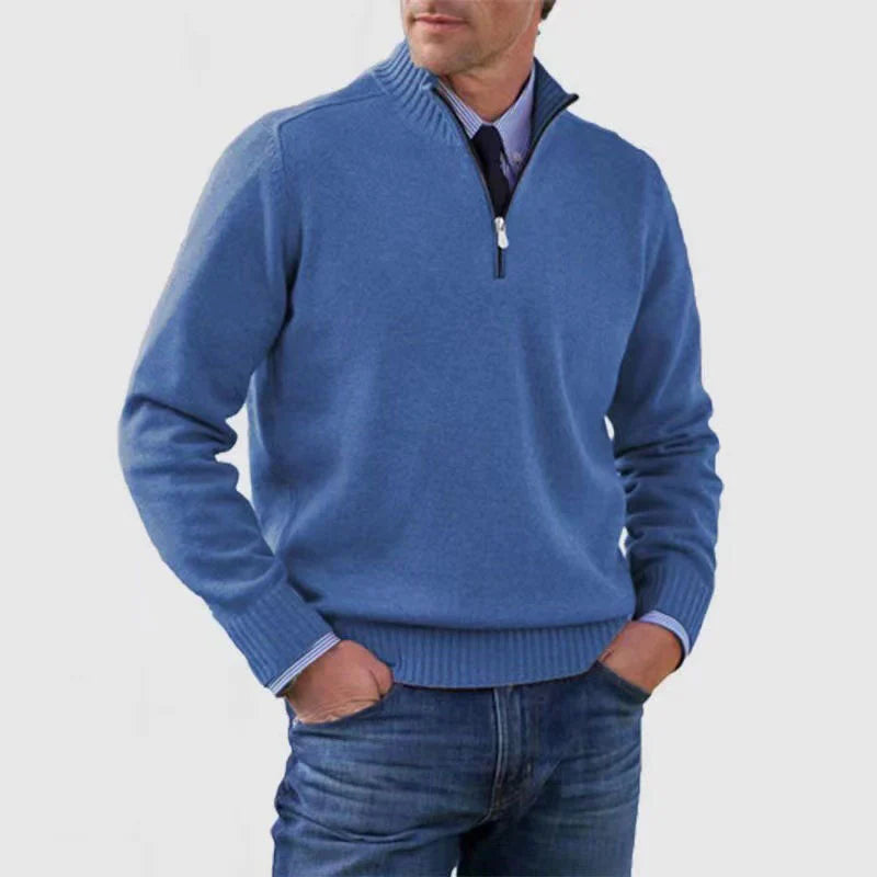 Men's pullover with half zip – cozy and modern