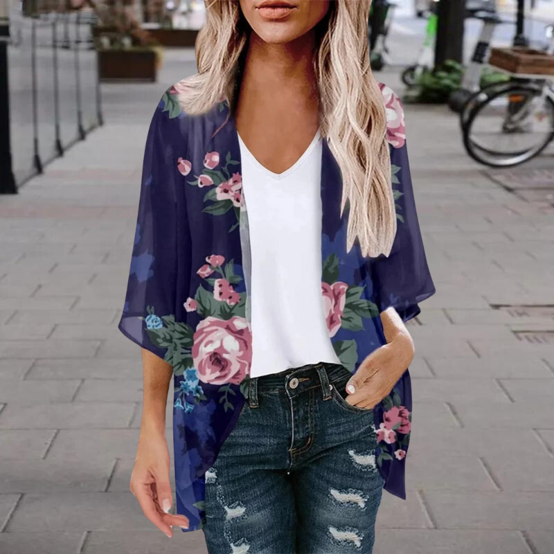 NIMA groene bedrukte lichtgewicht lange zomer blouse