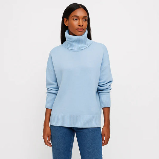 Women's plus-size roll-neck sweater – warm knit for autumn & winter