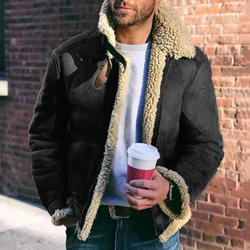 Arvid – aviator jacket with shearling collar and reinforced elbows