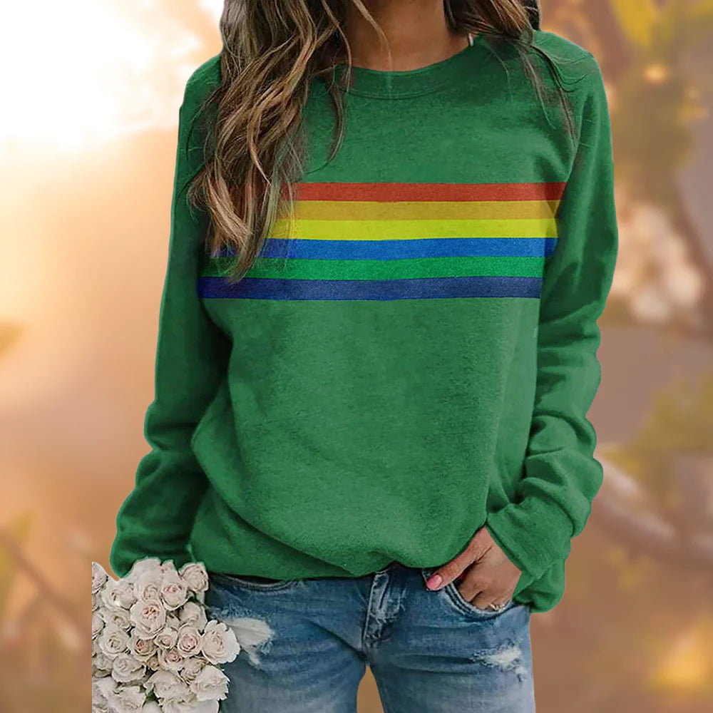 Riley - soft sweater with rainbow pattern