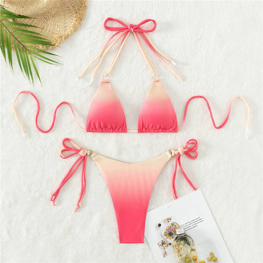 NIMA regenboog kleurverloop comfortabele brazilian bikini