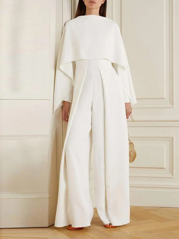 NIMA Jumpsuit in effen kleur met wijde pijpen