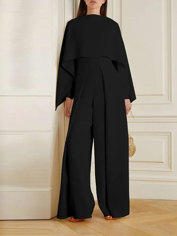 NIMA Jumpsuit in effen kleur met wijde pijpen