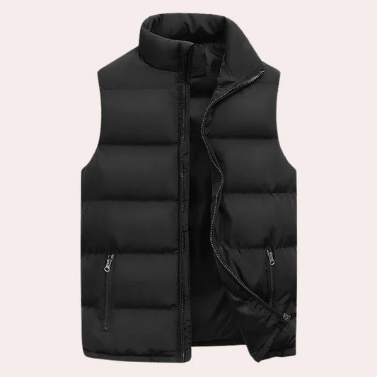 Malte – padded water-repellent vest with stand-up collar