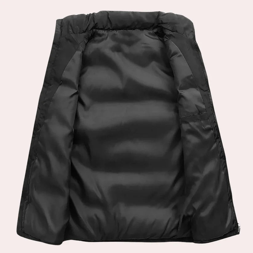 Malte – padded water-repellent vest with stand-up collar