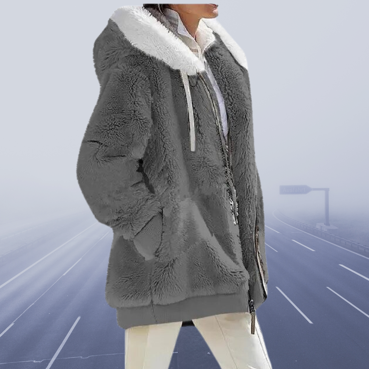 Oversized teddy jacket for women cozy and warm winter coat
