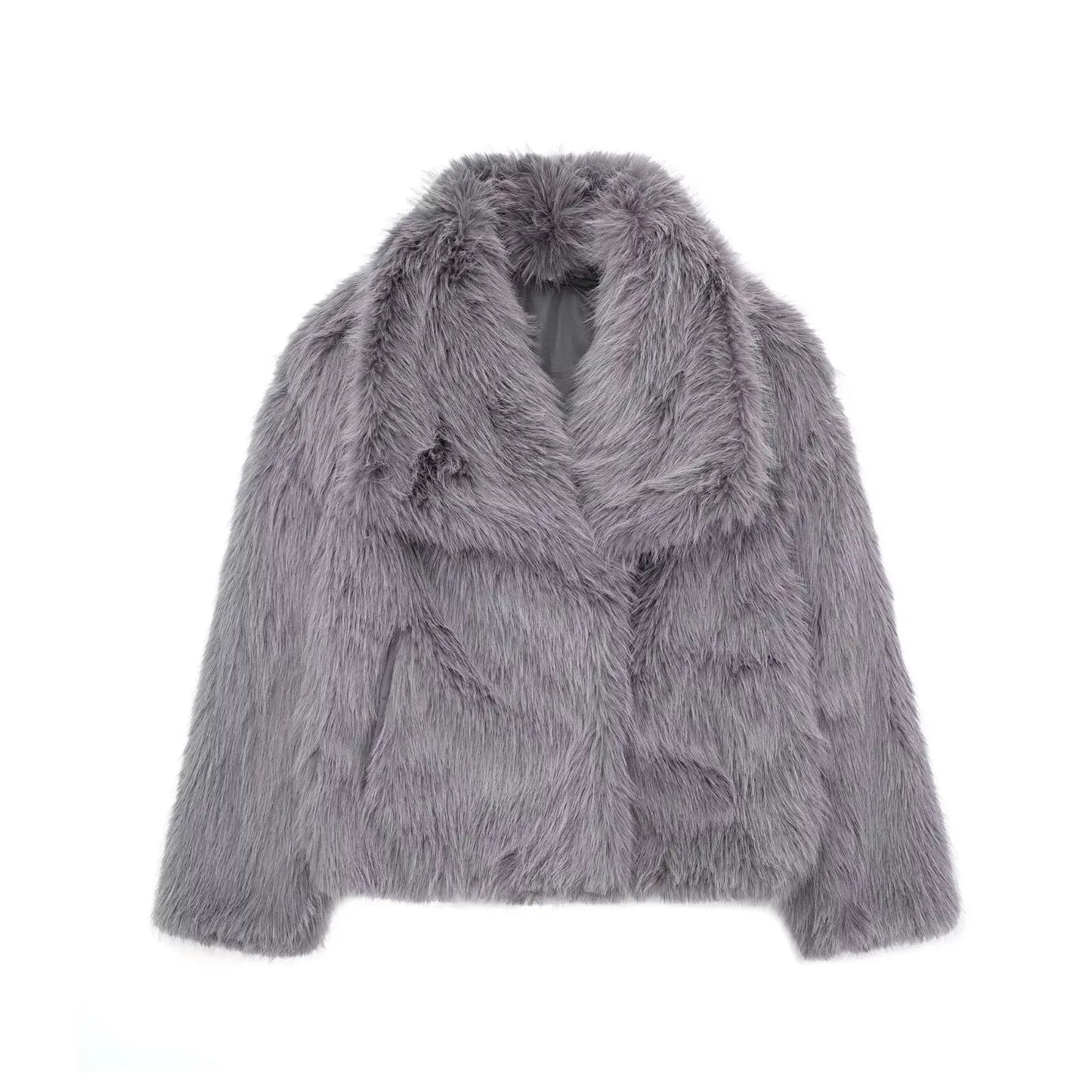 Macy faux fur coat – soft faux fur coat for cold days