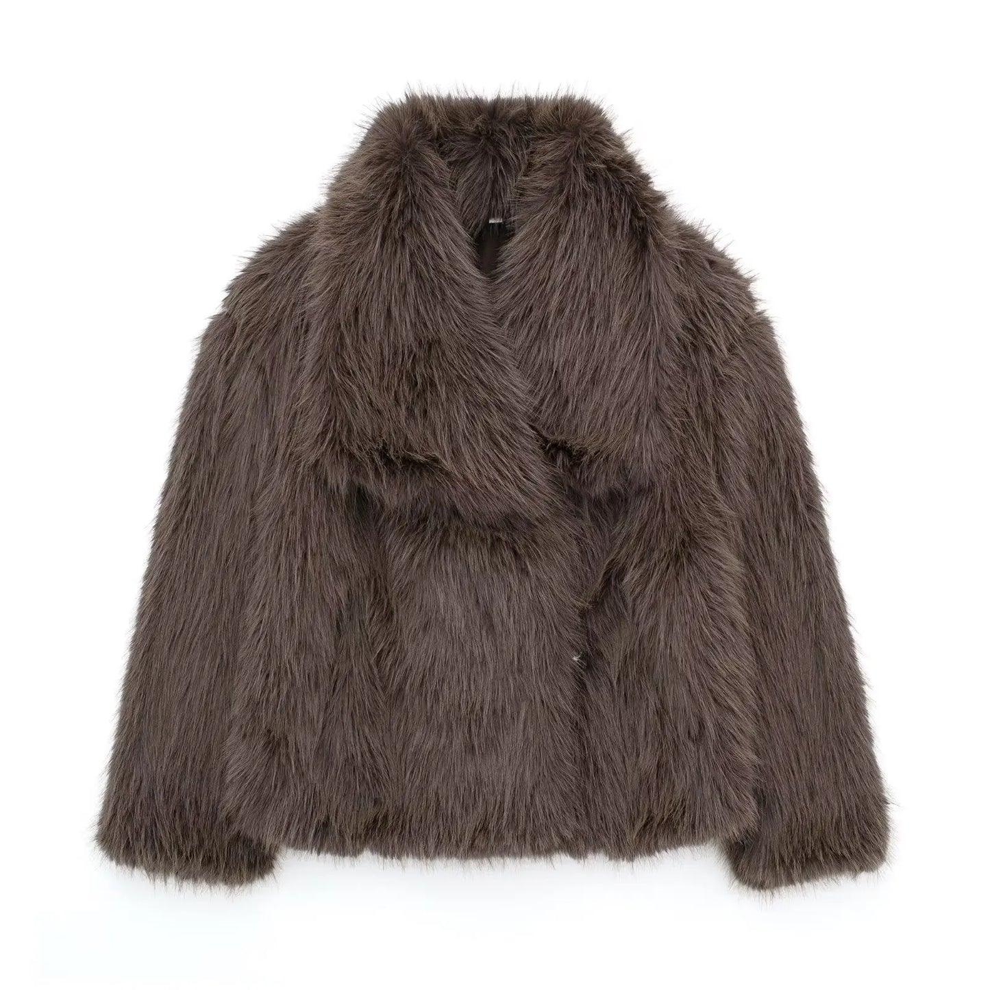 Macy faux fur coat – soft faux fur coat for cold days