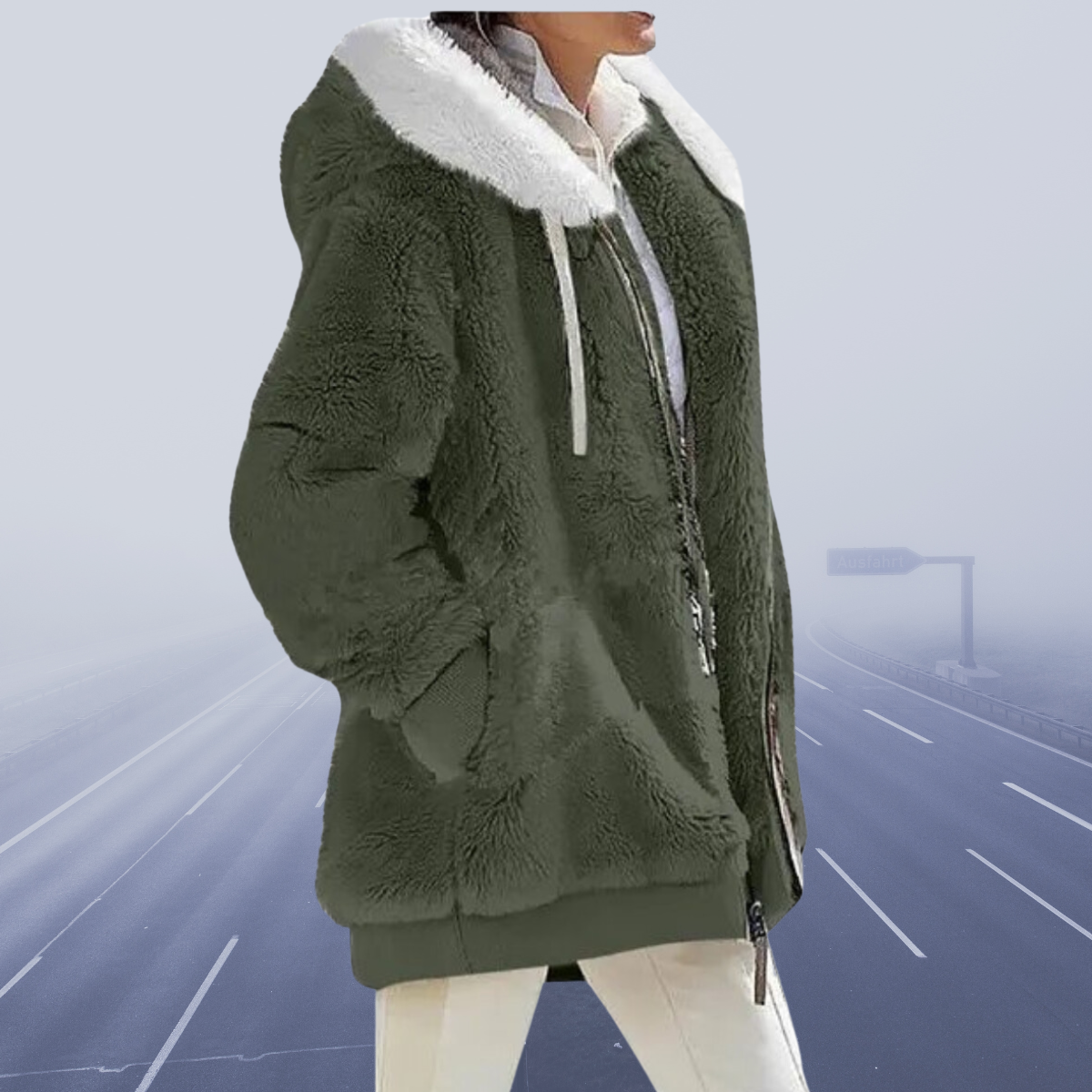Oversized teddy jacket for women cozy and warm winter coat