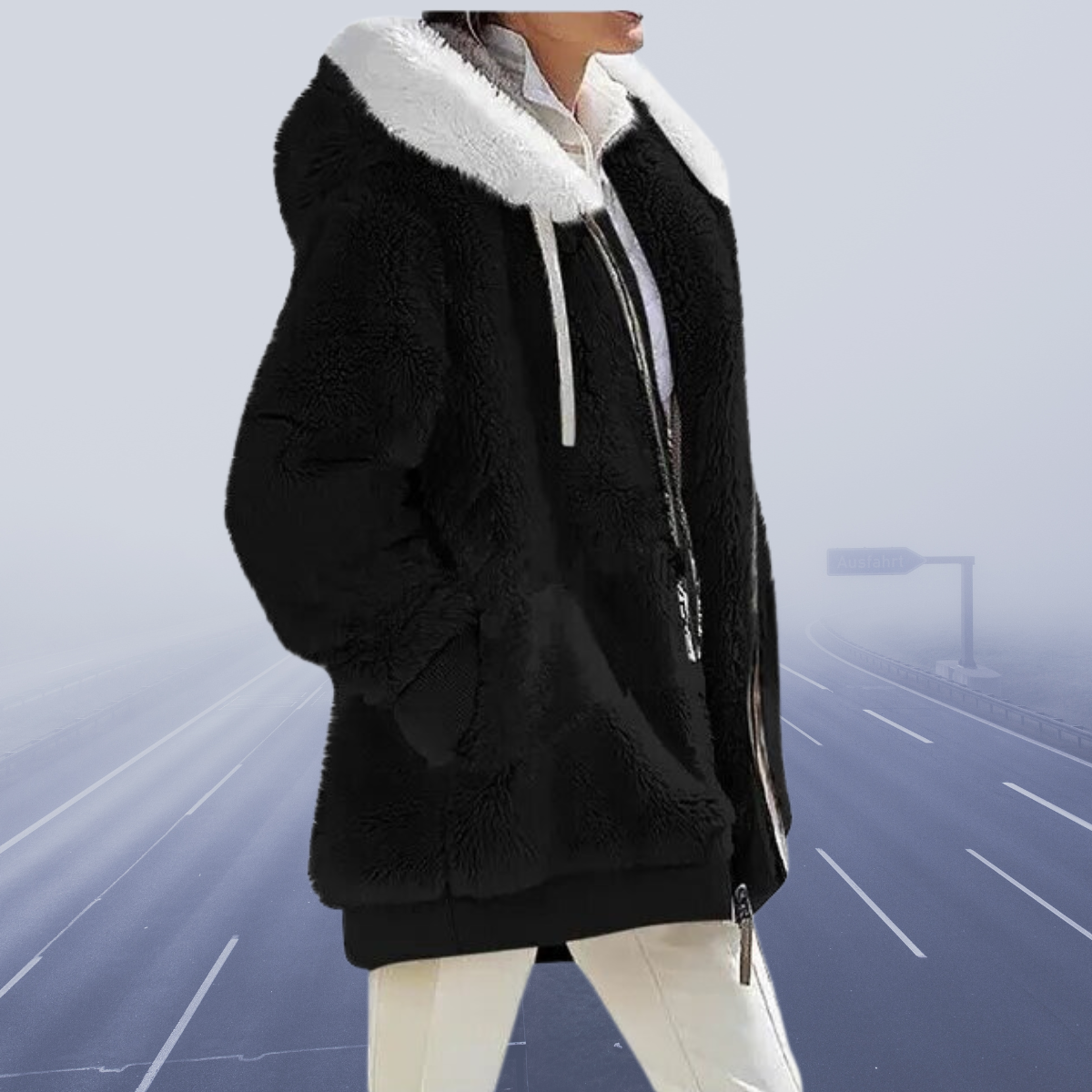 Oversized teddy jacket for women cozy and warm winter coat
