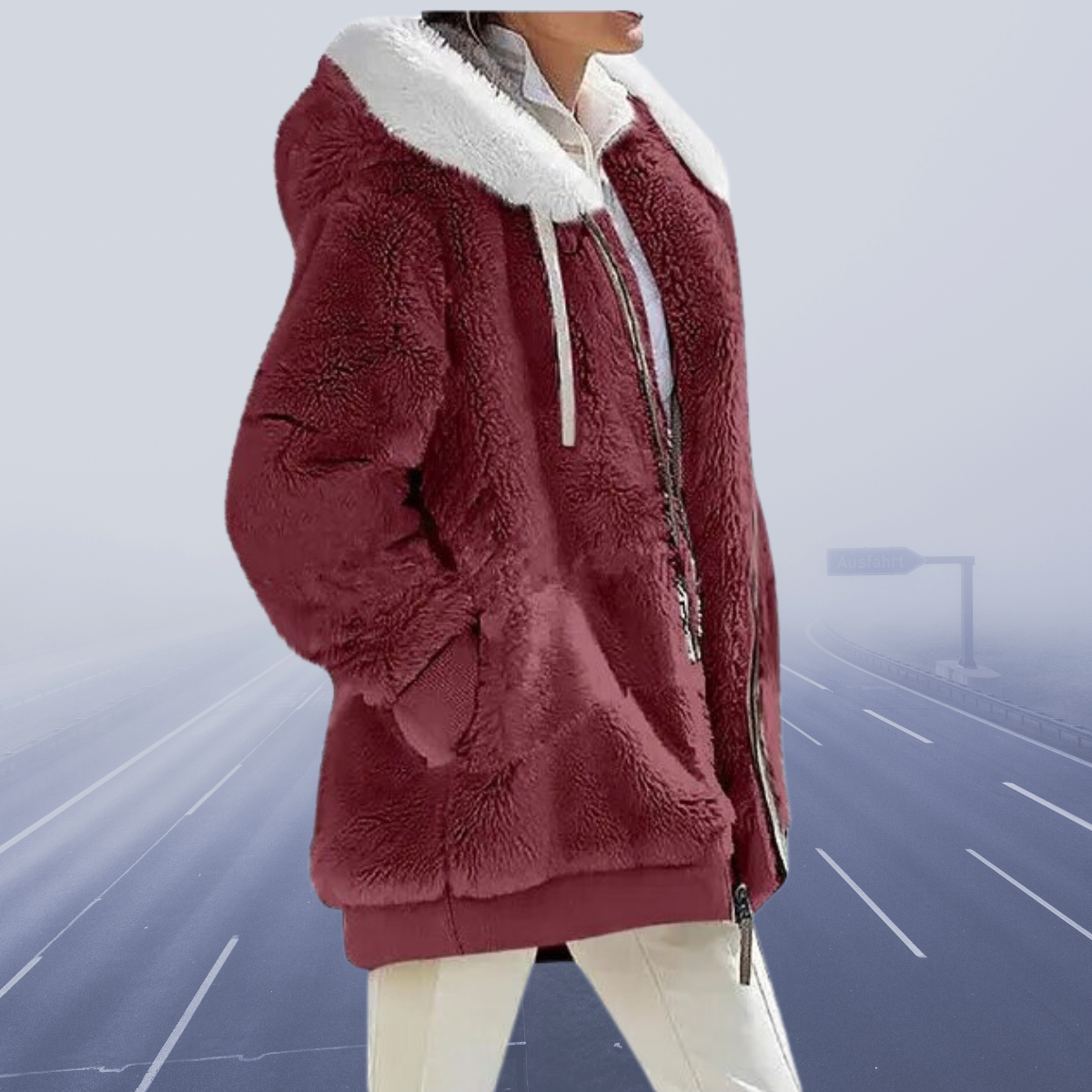 Oversized teddy jacket for women cozy and warm winter coat