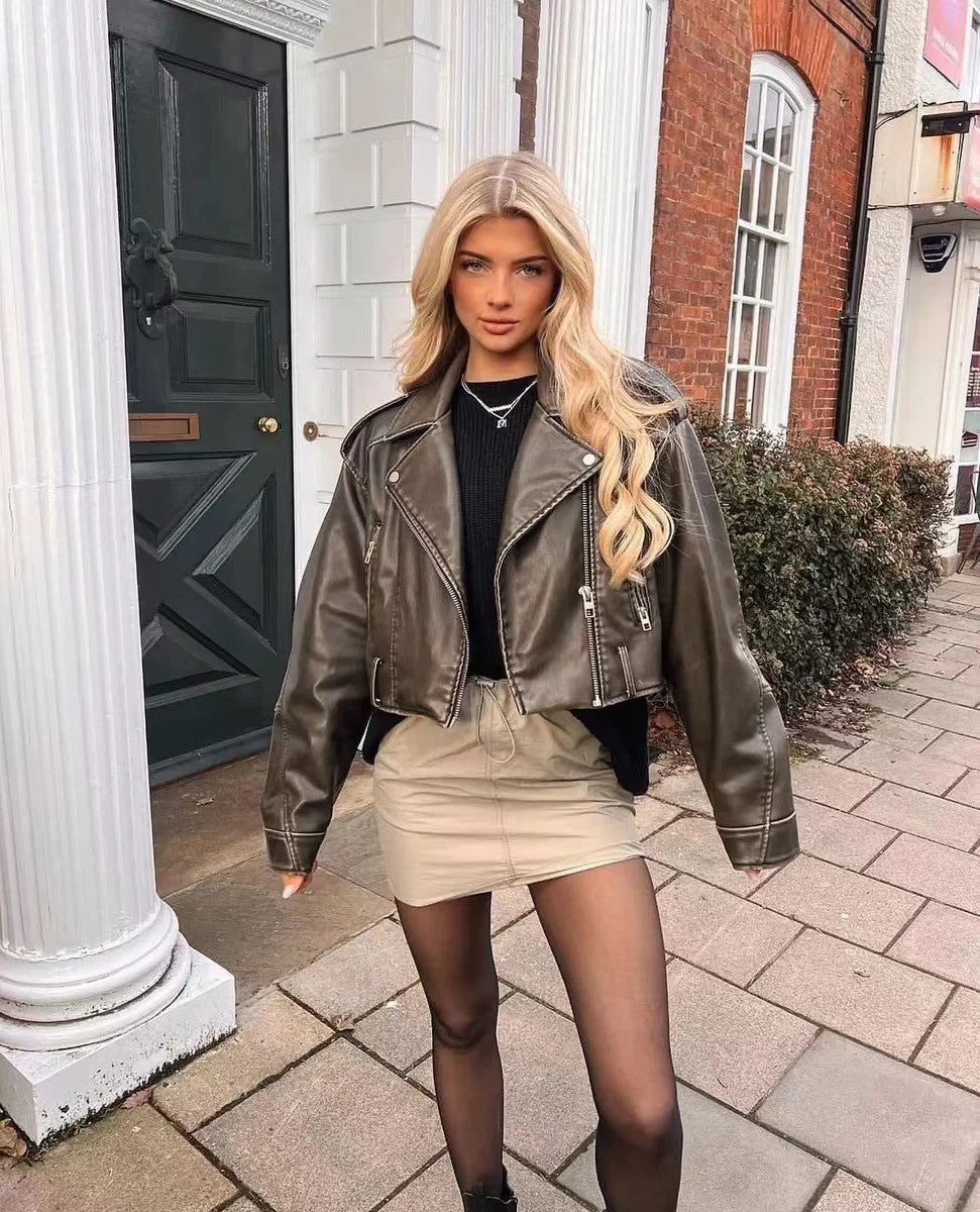 Melugrace leather jacket for women