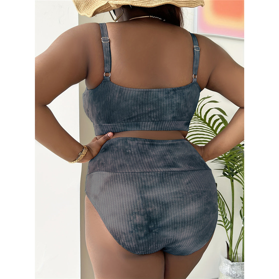 NIMA blauw gevoerde v-hals bikini grote maten