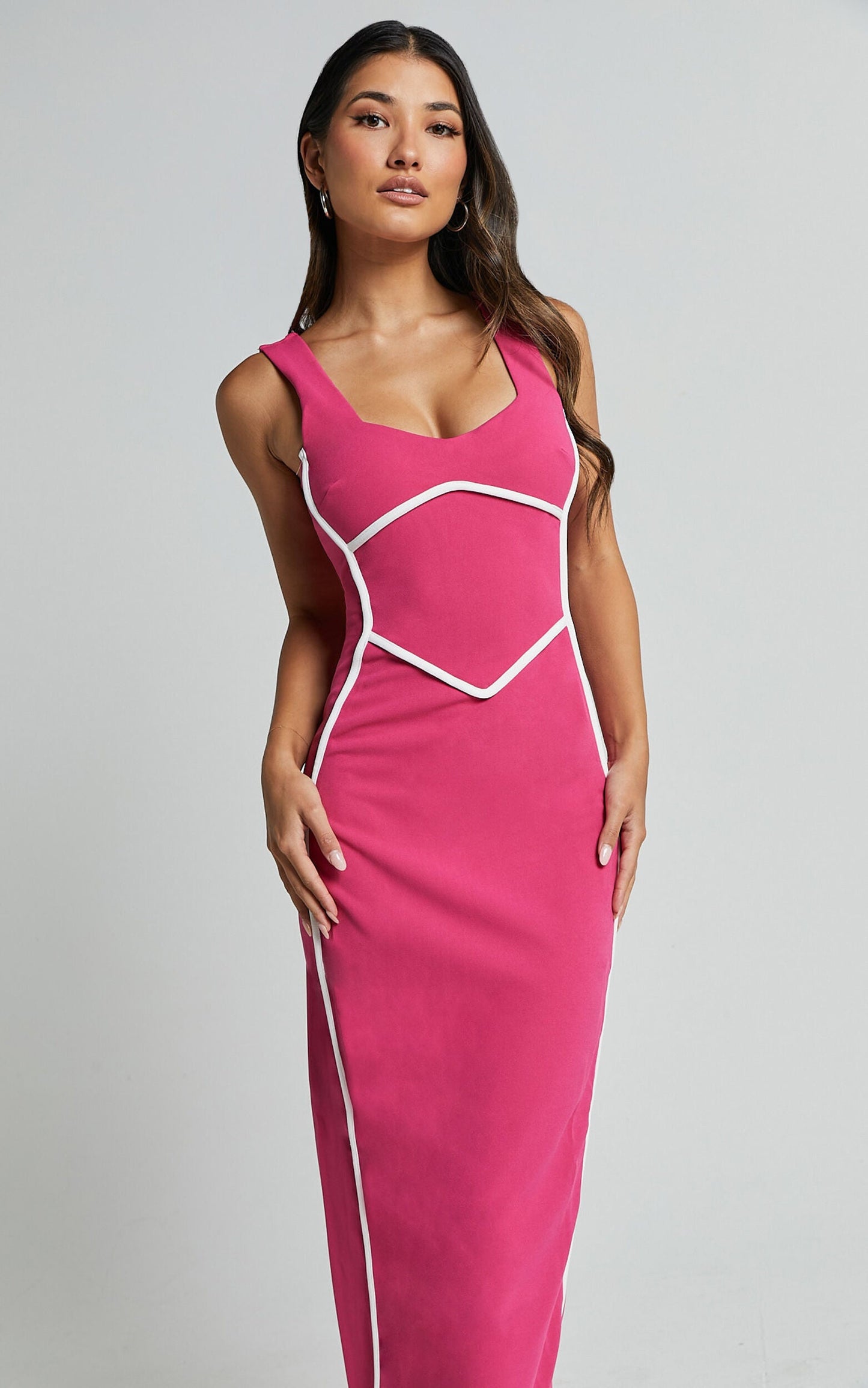 NIMA Bodycon maxi jurk met ronde hals