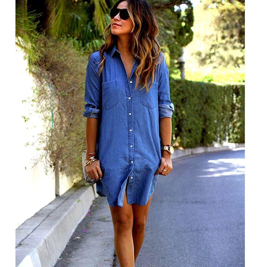 NIMA denim mini-jurk