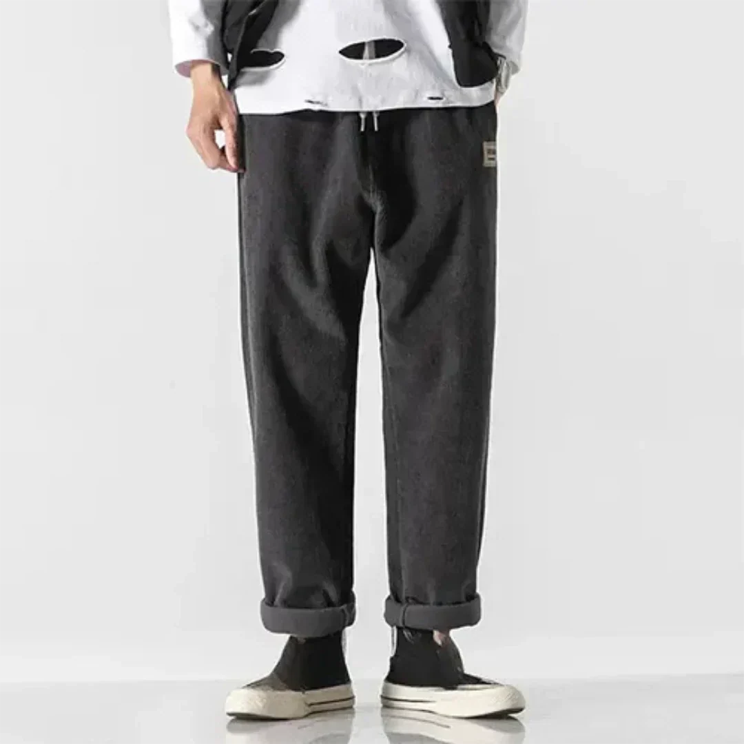 Men's oversized casual corduroy trousers – soft, comfortable cut