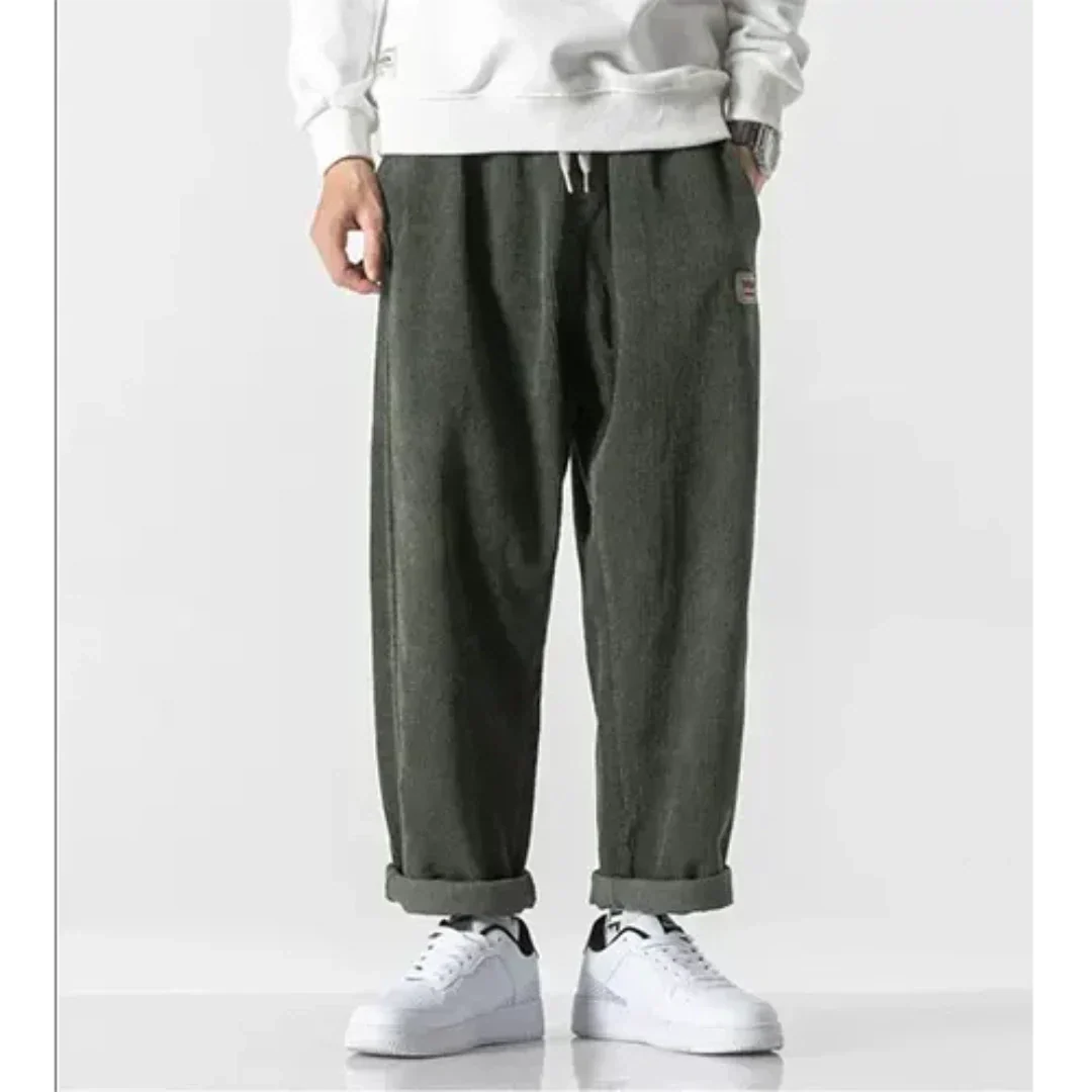 Men's oversized casual corduroy trousers – soft, comfortable cut