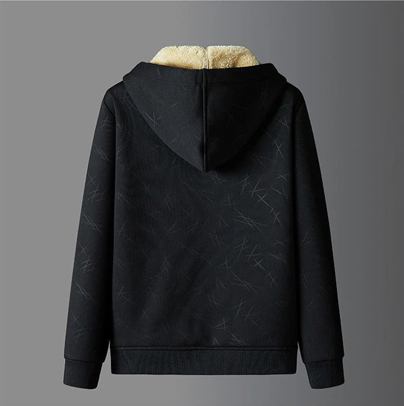 Mads – sherpa-lined hoodie jacket with zipper and drawstring hood