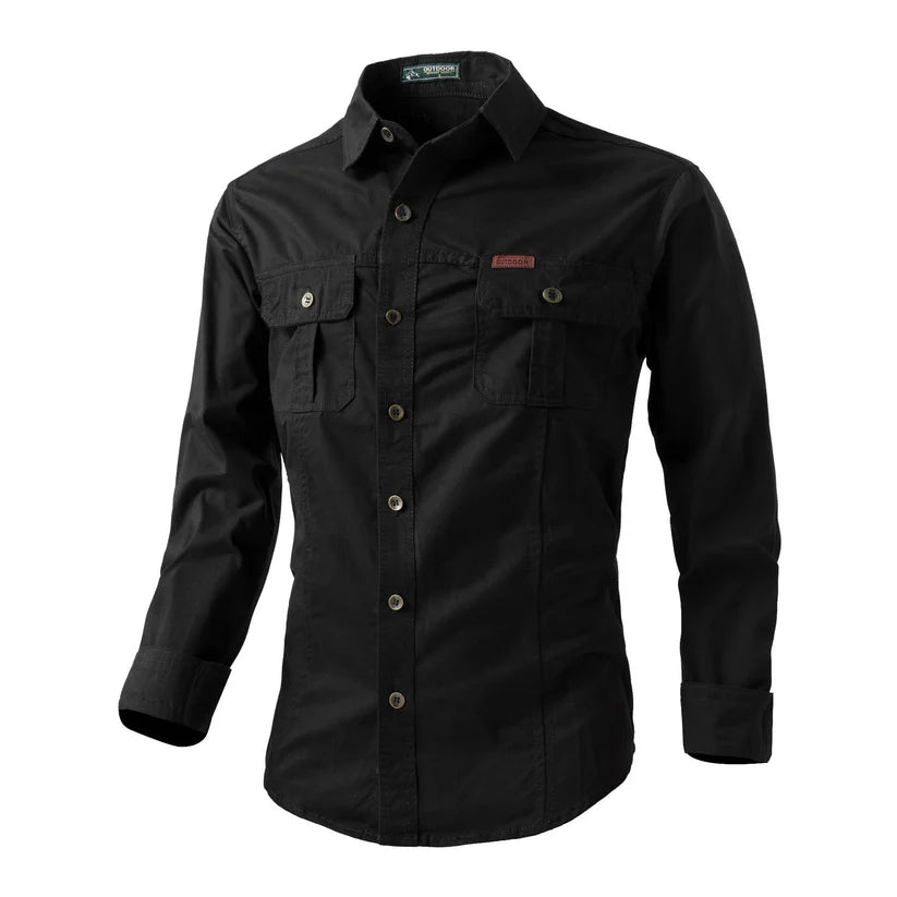 Jesper – long-sleeved shirt with chest pockets in outdoor style