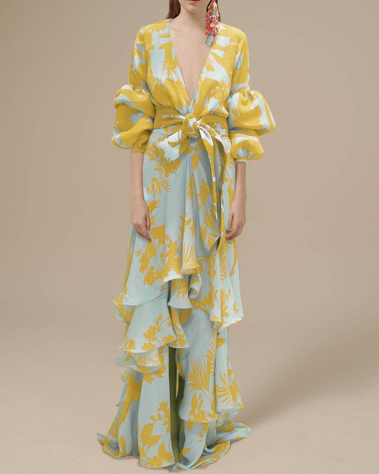 NIMA Feestelijke jurk van chiffon met print