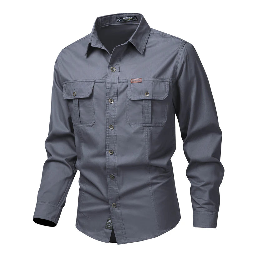 Jesper – long-sleeved shirt with chest pockets in outdoor style