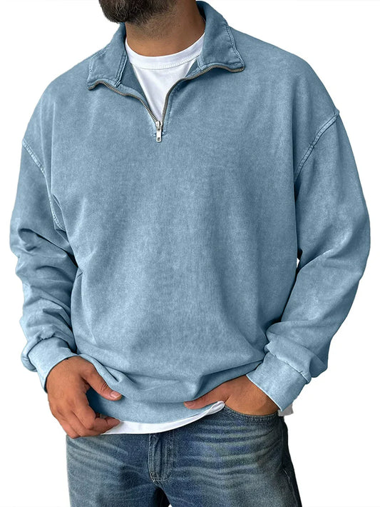 Emil – half-zip sweatshirt with stand-up collar and relaxed fit