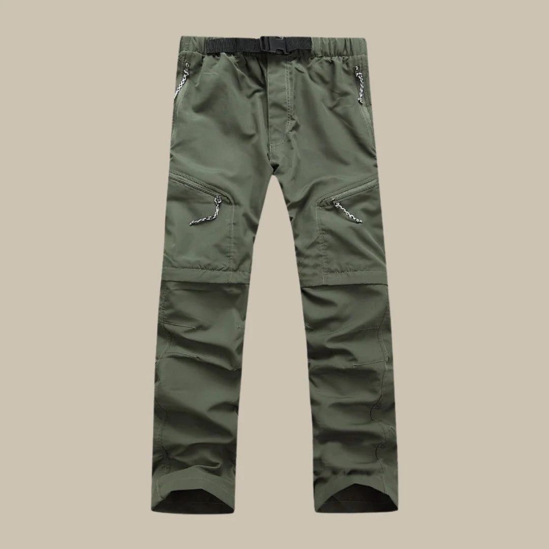 Men's zip-off pants with elastic waistband – convertible outdoor pants