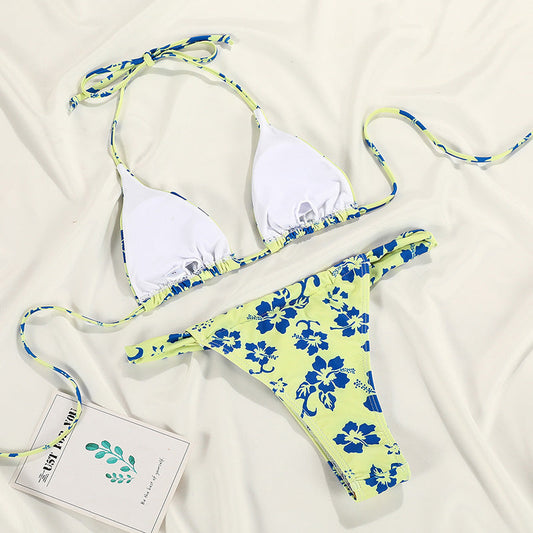 NIMA Brazilian bikini met bloemenprint en lage taille