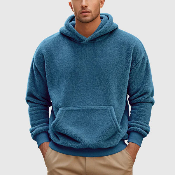 Kai – fleece hoodie with kangaroo pocket and ribbed cuffs