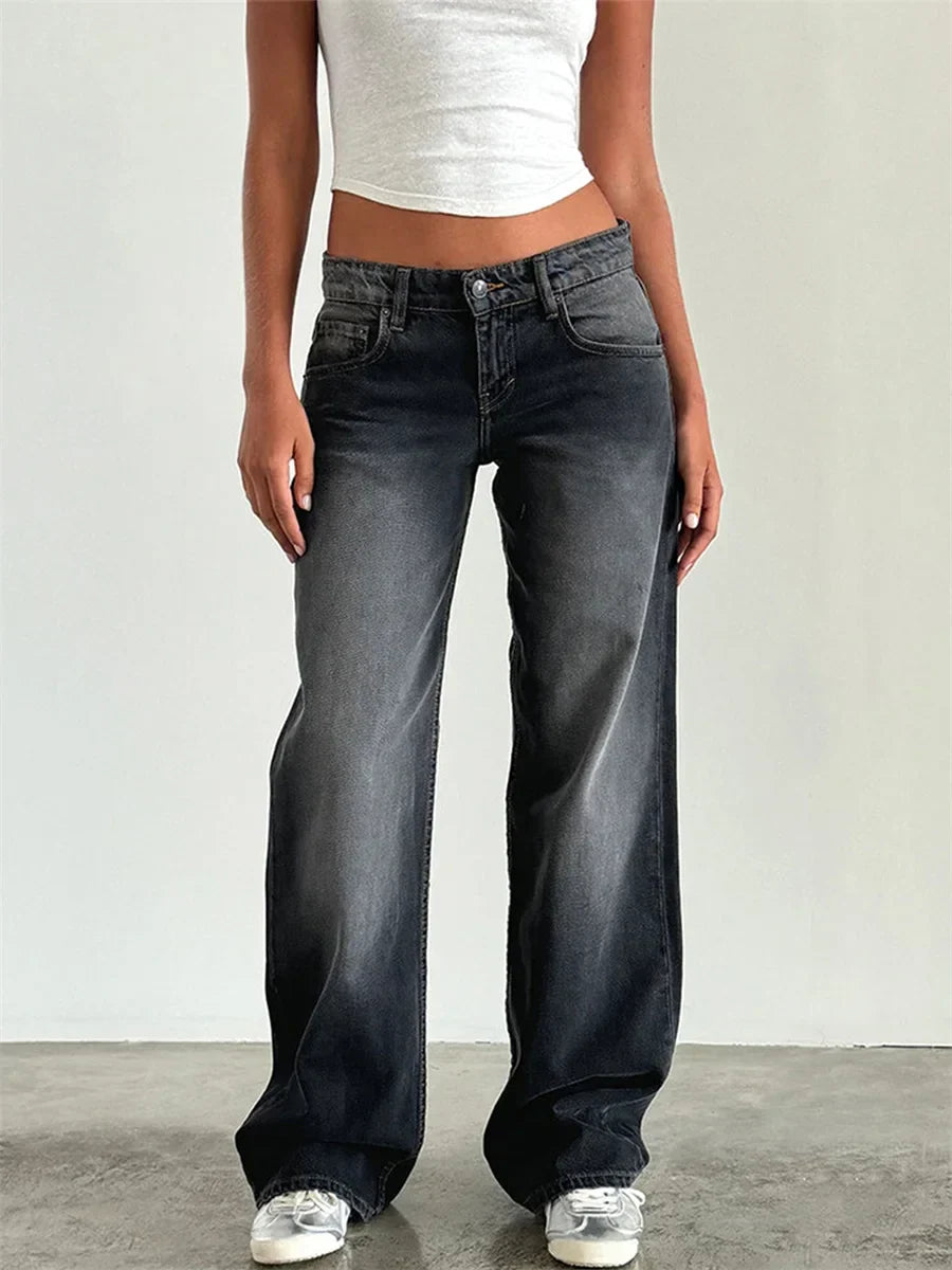 Women's wide-leg vintage jeans