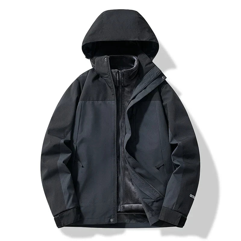 Outdoor ski jacket for men with hood – weatherproof & functional