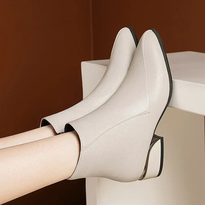 Julane - ankle boots with zipper - trendy block heel