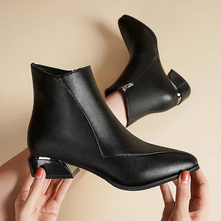 Julane - ankle boots with zipper - trendy block heel