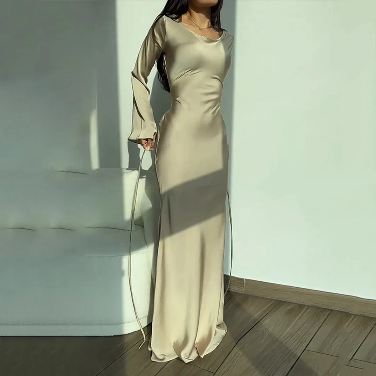 NIMA Elegante jurk met lange mouwen
