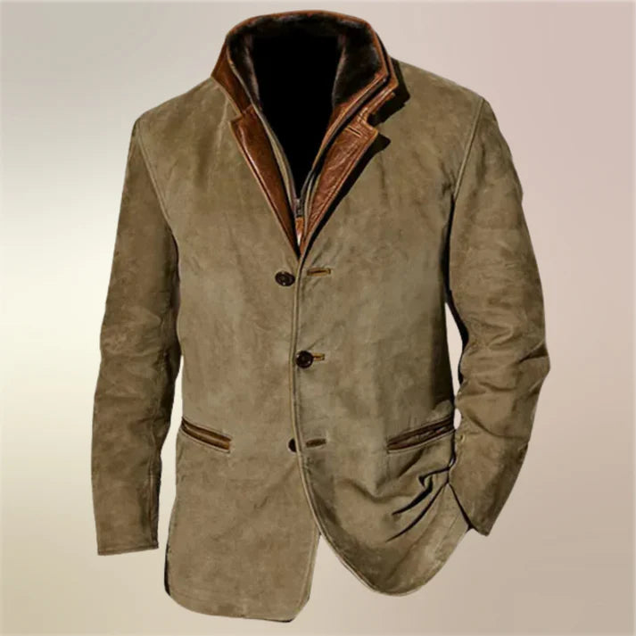 Henrik – classic suede jacket with button placket and elegant cut