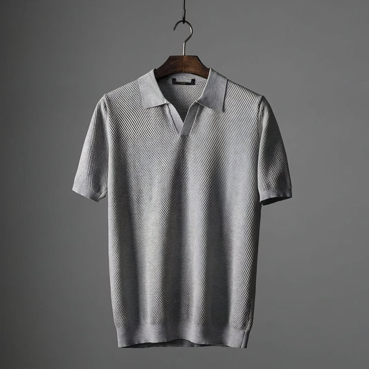 NIMA V-gebreid poloshirt
