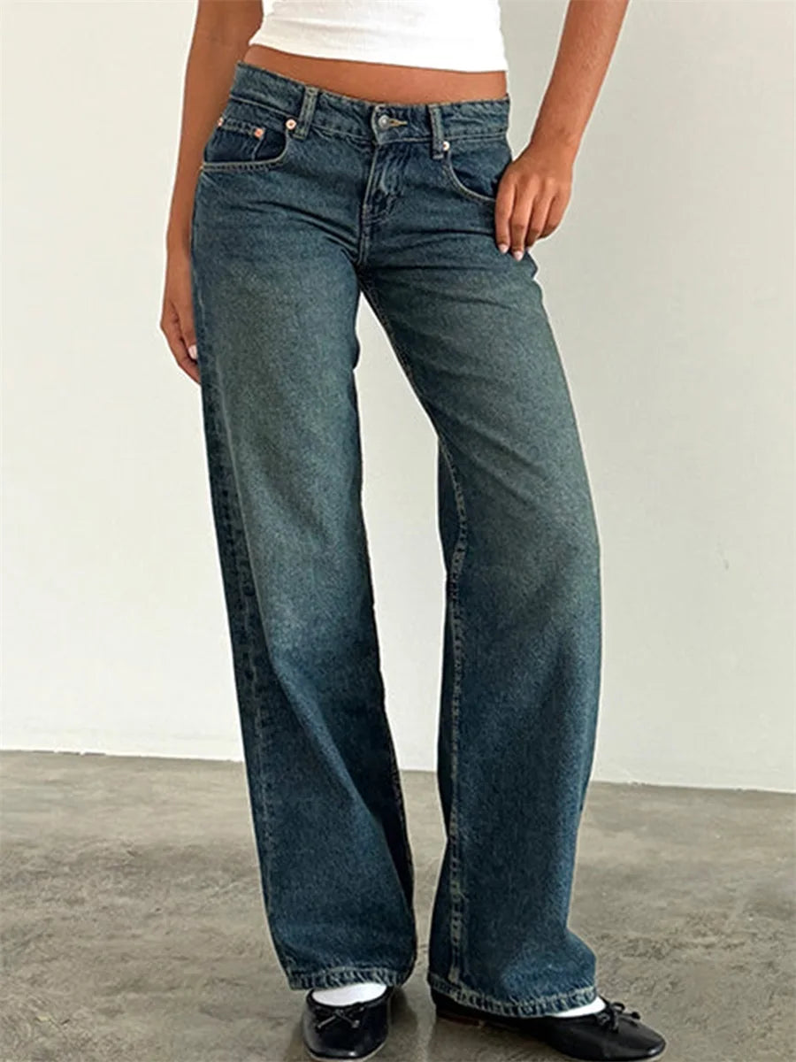 Women's wide-leg vintage jeans