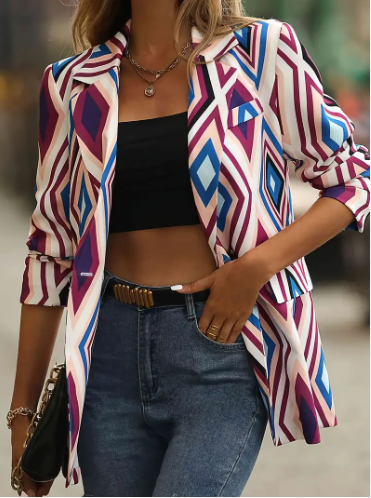 Teena - blazer with geometric pattern