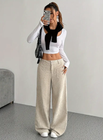 Makara corduroy trousers with wide legs