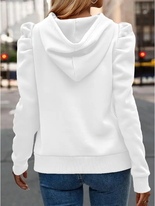 Anzu - cotton hoodie with puff sleeves