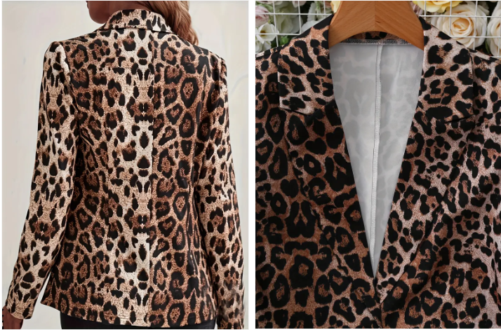 Scarlett elegant blazer with leopard print