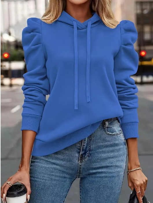 Anzu - cotton hoodie with puff sleeves