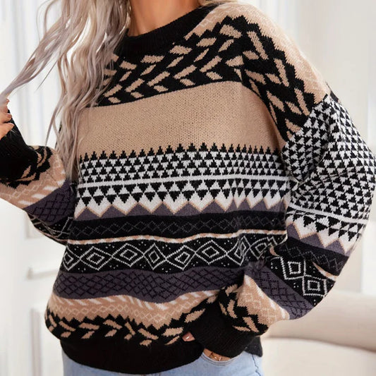 Haze – retro knit sweater with contrasting details