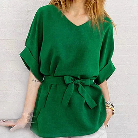NIMA Losse Blouse Met Korte Mouwen