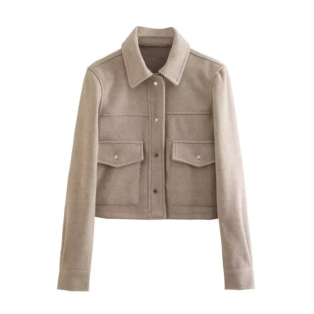 Casual women's jacket with pocket – light transitional look