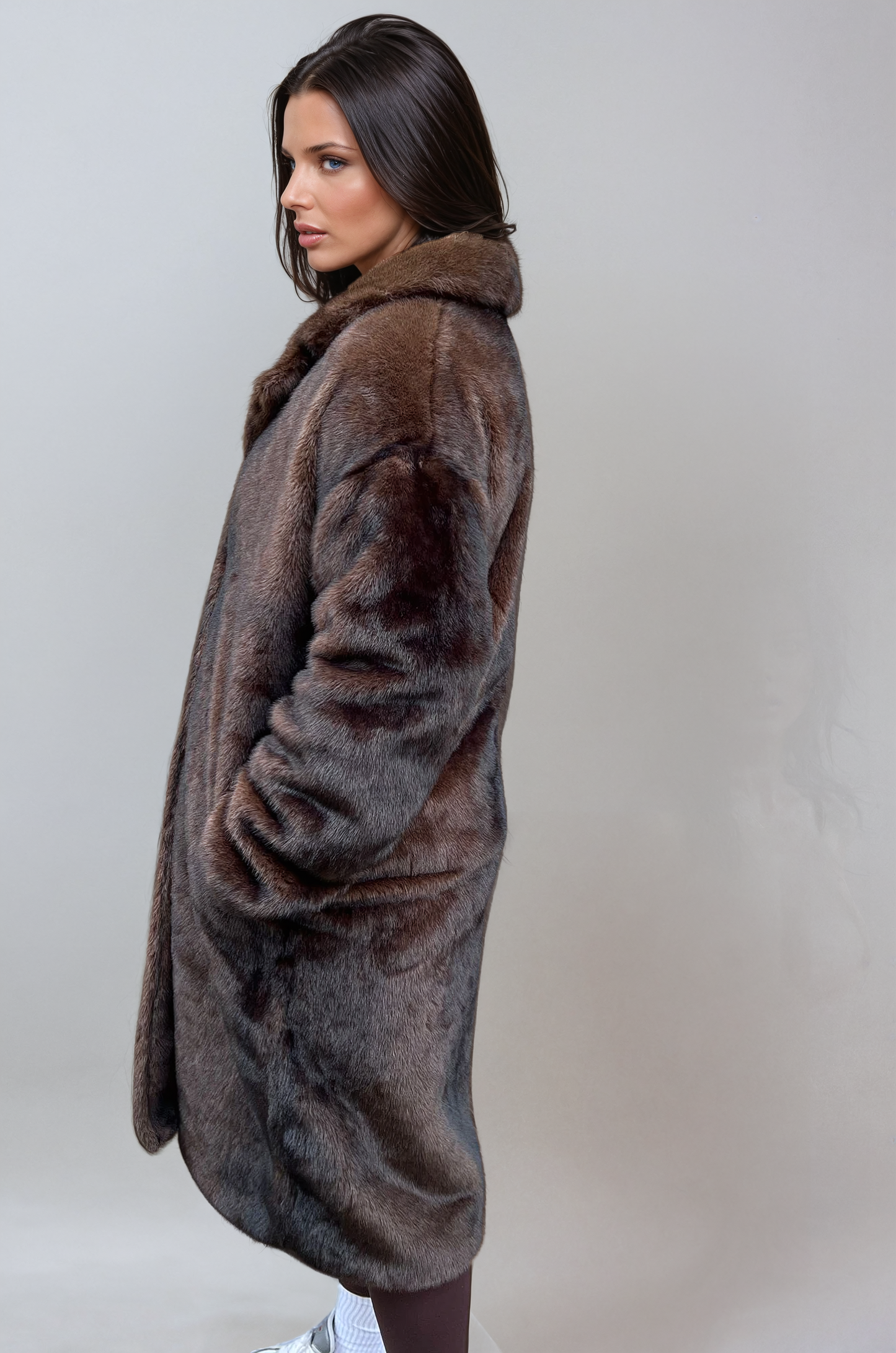 Emilia luxury long faux fur coat