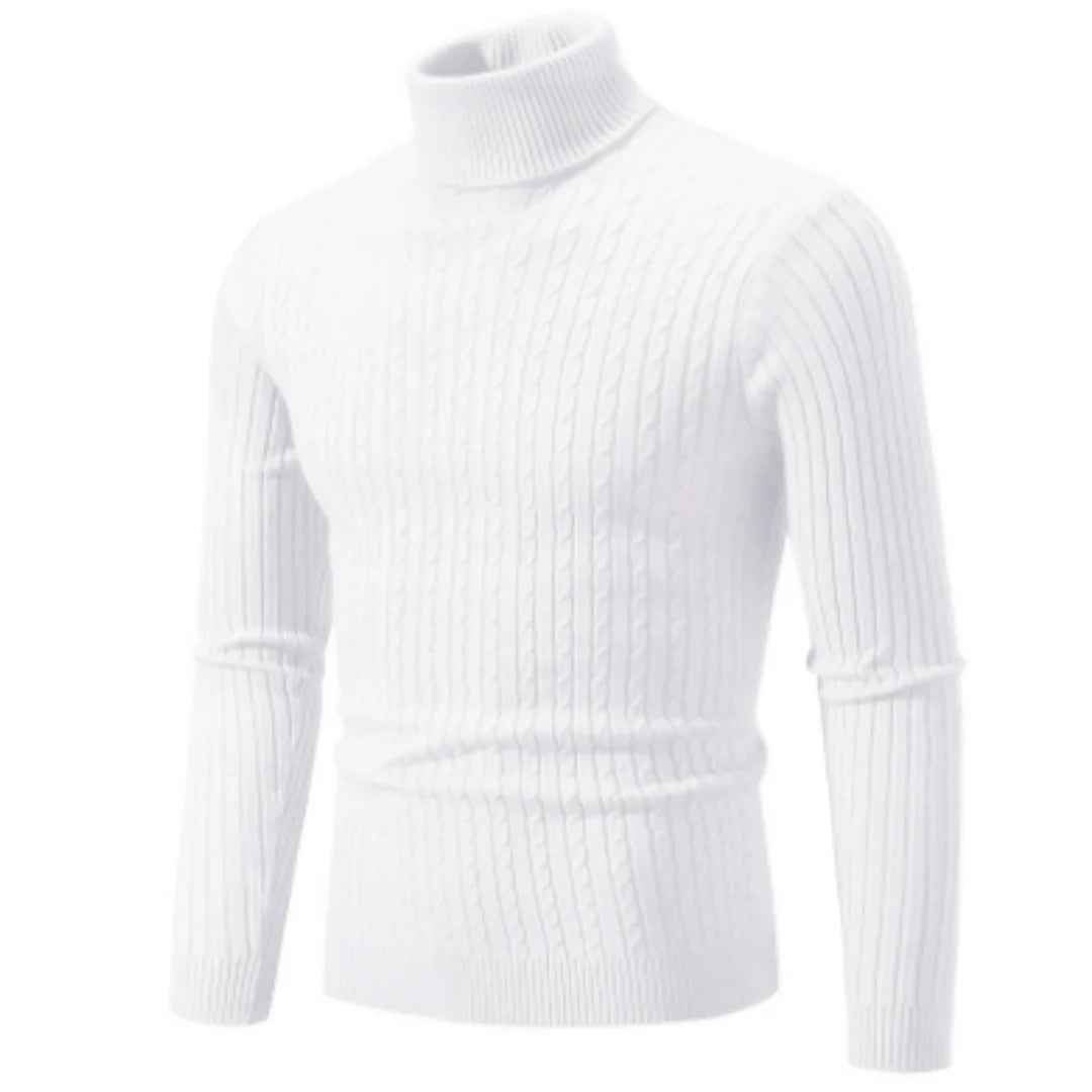 Stylish roll-neck knit sweater for men – warm winter knit